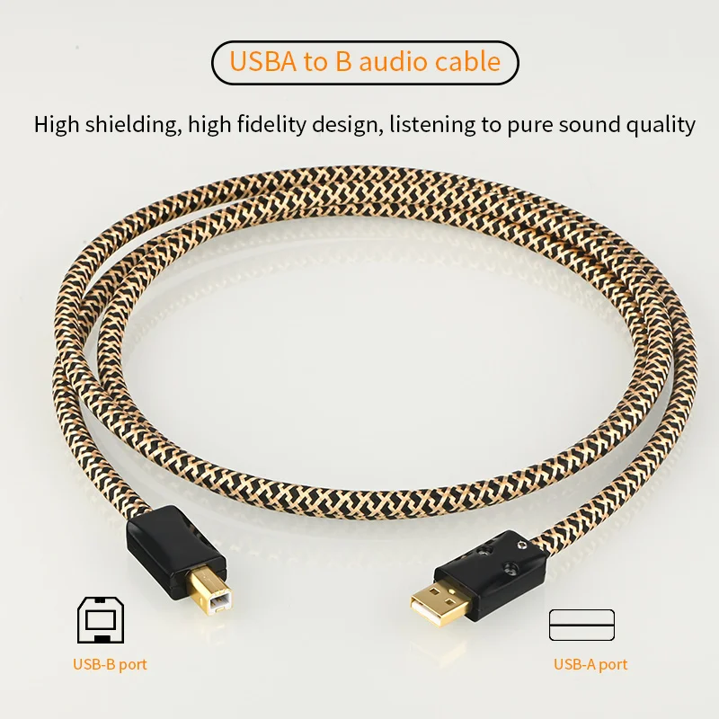 สายสัญญาณเสียง usb ชุบเงิน การ์ดเสียงคอมพิวเตอร์ คอนโซลผสม เครื่องเล่นแผ่นดิสก์ สายเคเบิลข้อมูลสด dac ถอดรหัส สายไข้ พอร์ต AB