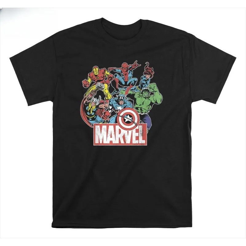 

Summer Hot Selling Marvel Avengers Character T-shirt, Men's Round Neck Short Sleeved T-shirt