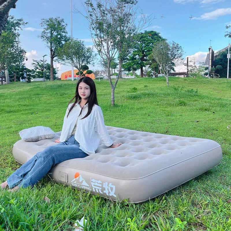 Outdoor Inflatable Air Mattress Automatic Pump Built-in Tent Compatible Camping Bed Portable Travel Foldable Guest Bed for Home