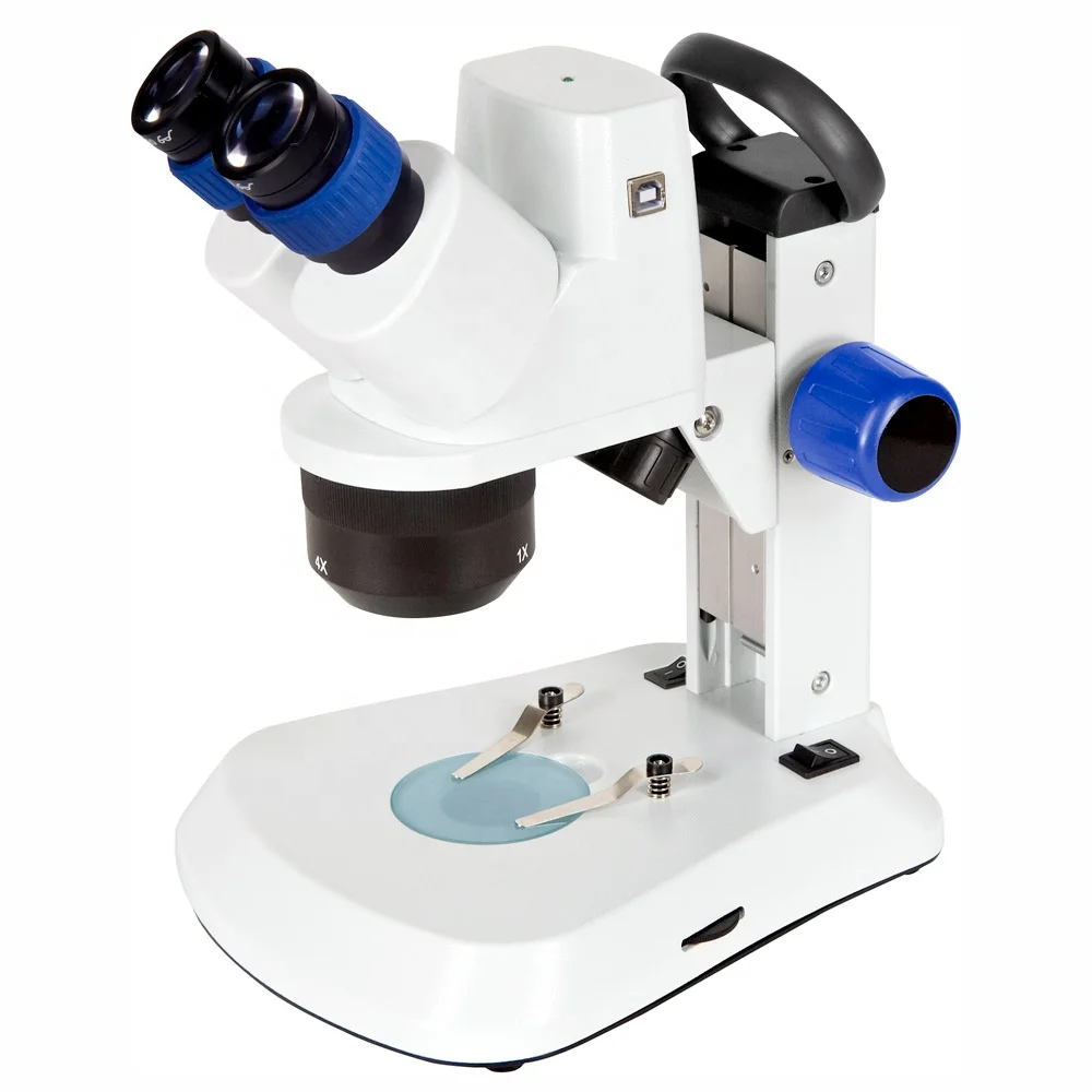 93S Portable Handle Digital Binocular Stereo Microscope With Triple Objective Built in 3.0MP USB 2.0 CMOS Camera