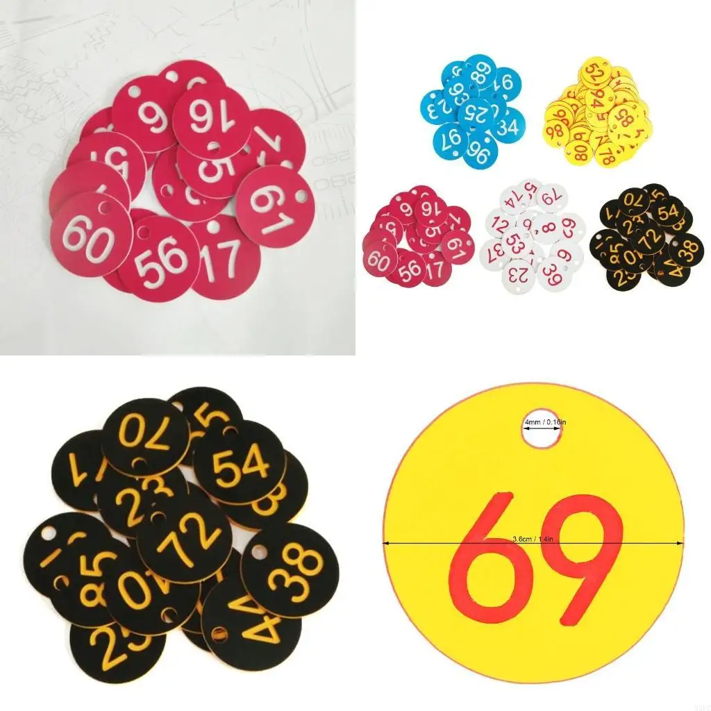 

Bright Colored Number Tags Office Livestock Farming Supplies Accessories 1-100 X3UC