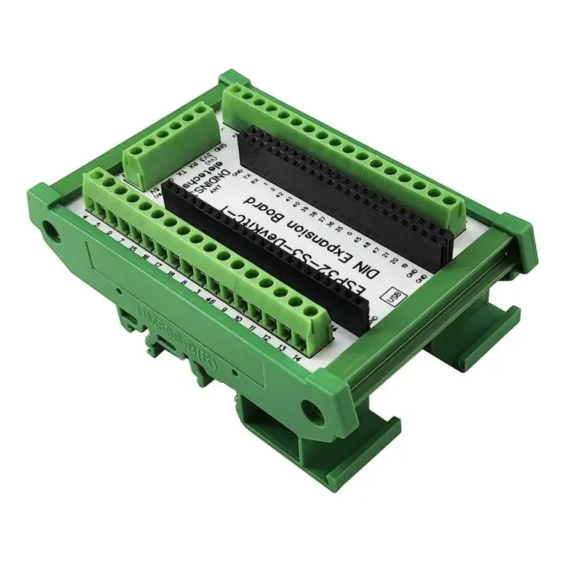 ESP32-S3 Din Rail Mounting Expansion Board All PinOut 3.96 Screw Terminal Module USB OTG N16R8 N8R8 for Wi-Fi + Bluetooth LE