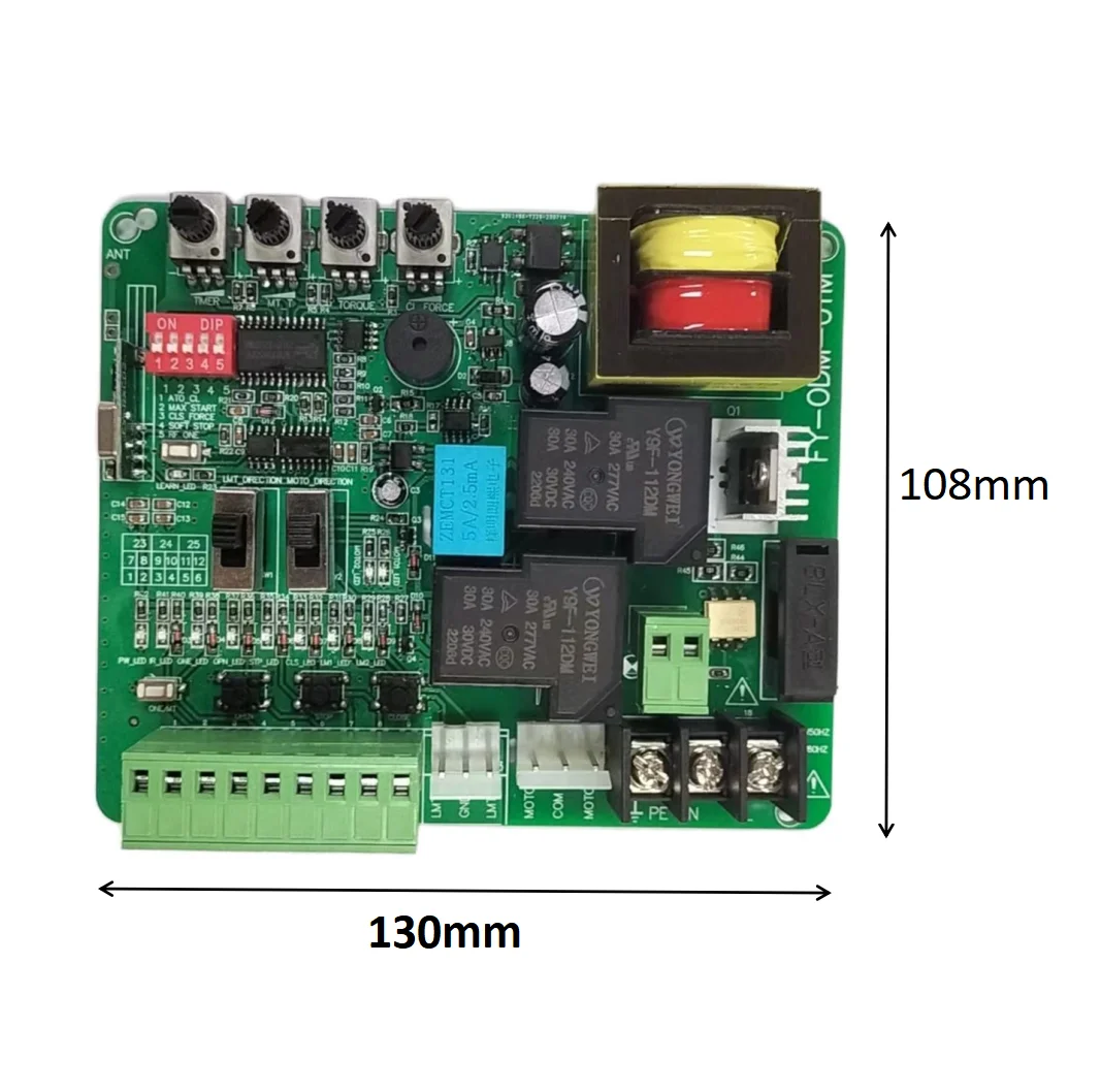 220V/110V Sliding Gate motor Circuit board with Slow stop Automatic closing 433MHZ Remote control and Mobile Bluetooth PCB