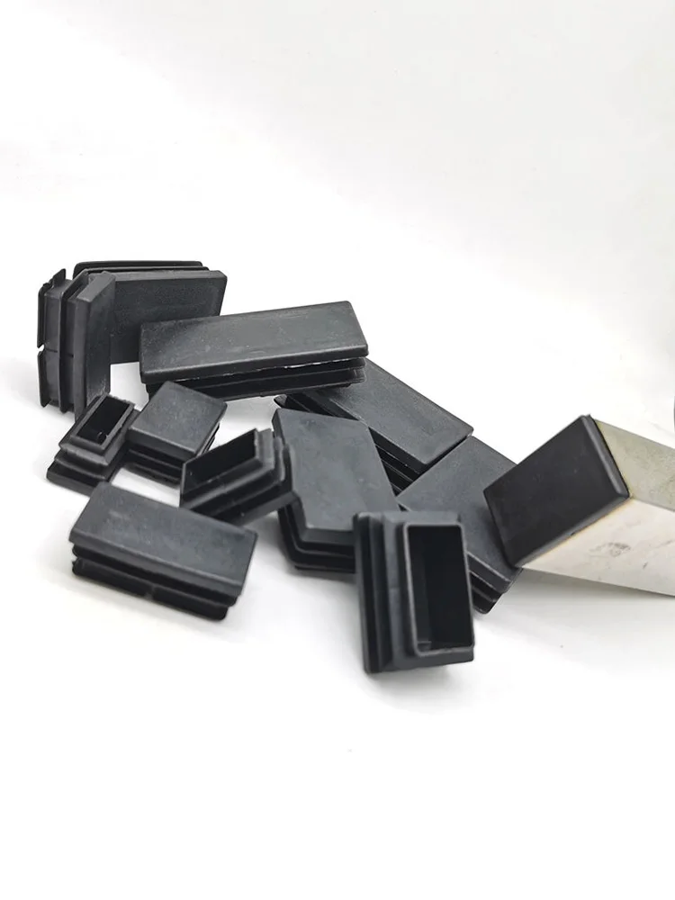 1-10pcs Rectangular Pipe Tube Cap Black Plastic Blanking End Caps Insert Plugs Bung Furniture Leg Anti Slip Feet Protector Pad