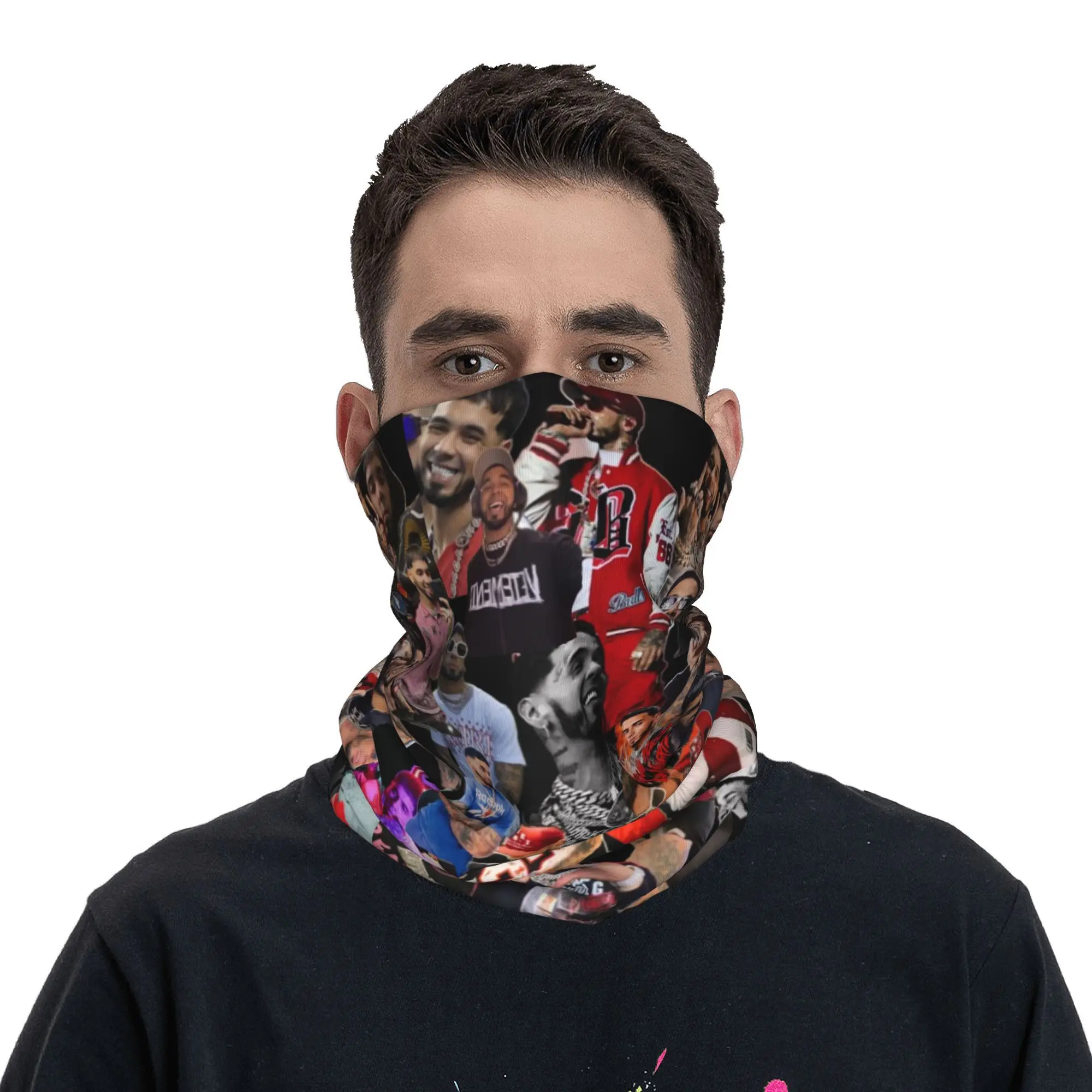 Personalizado A-Anuels Rapper AA Pescoço Gaiter Homens Mulheres Proteção UV Lenço Bandana de Inverno para Caminhadas