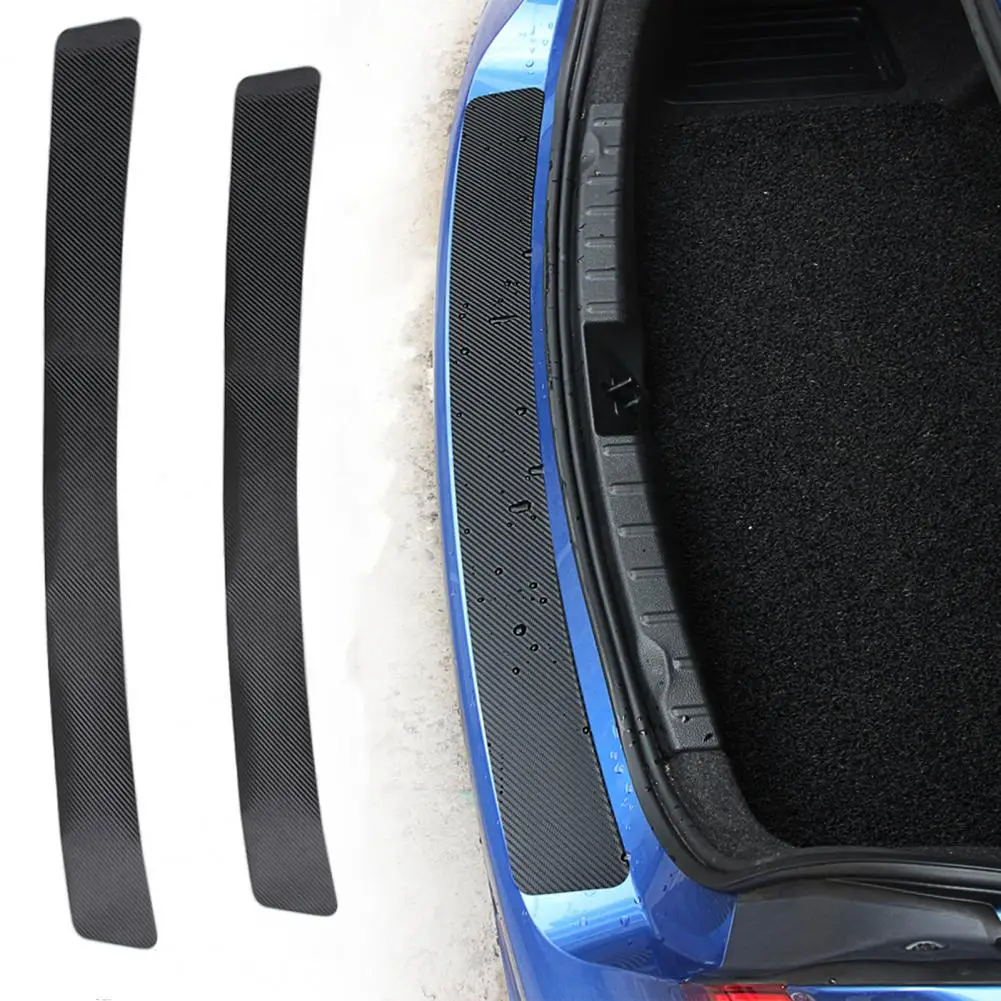 Universal Carbon Fiber Car Trunk Edge Sticker Waterproof Anti-scratch Protection Strip Easy Install for Loading Unloading