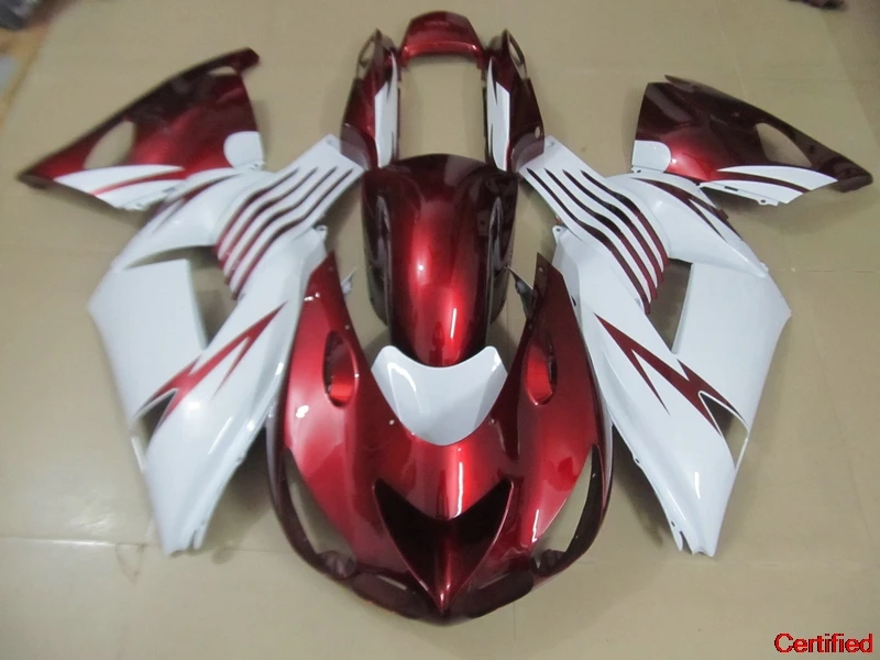 

Injection 100% Fit For Kawasaki ZX-14R 2006-2011 White Red Fairing Kit ZX14R 06 07 08 09 10 11 Fairings Set FT8