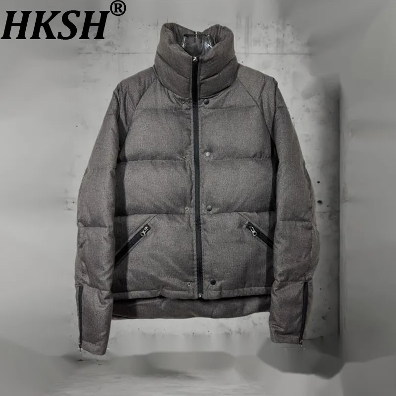 HKSH Autumn Winter New Men Tide Dark Waste Land Style Fleece Faux Fur Techwear Punk Puffer Jacket Warm Women Padded Coat HK18507
