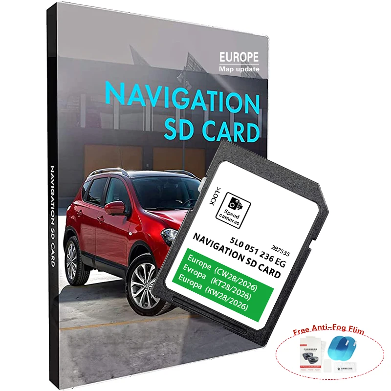 

2026 MIB2 Update Europa Map 32GB SD Card GPS Navigation 5L0051236EG for Skoda Octavia Superb Fabia Rapid Car