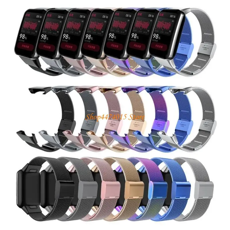 K1AA Stainless Steel Band Compatible for Mi Band 7 Watch Durable Metal Buckle Strap Replace Wristband Quick Release