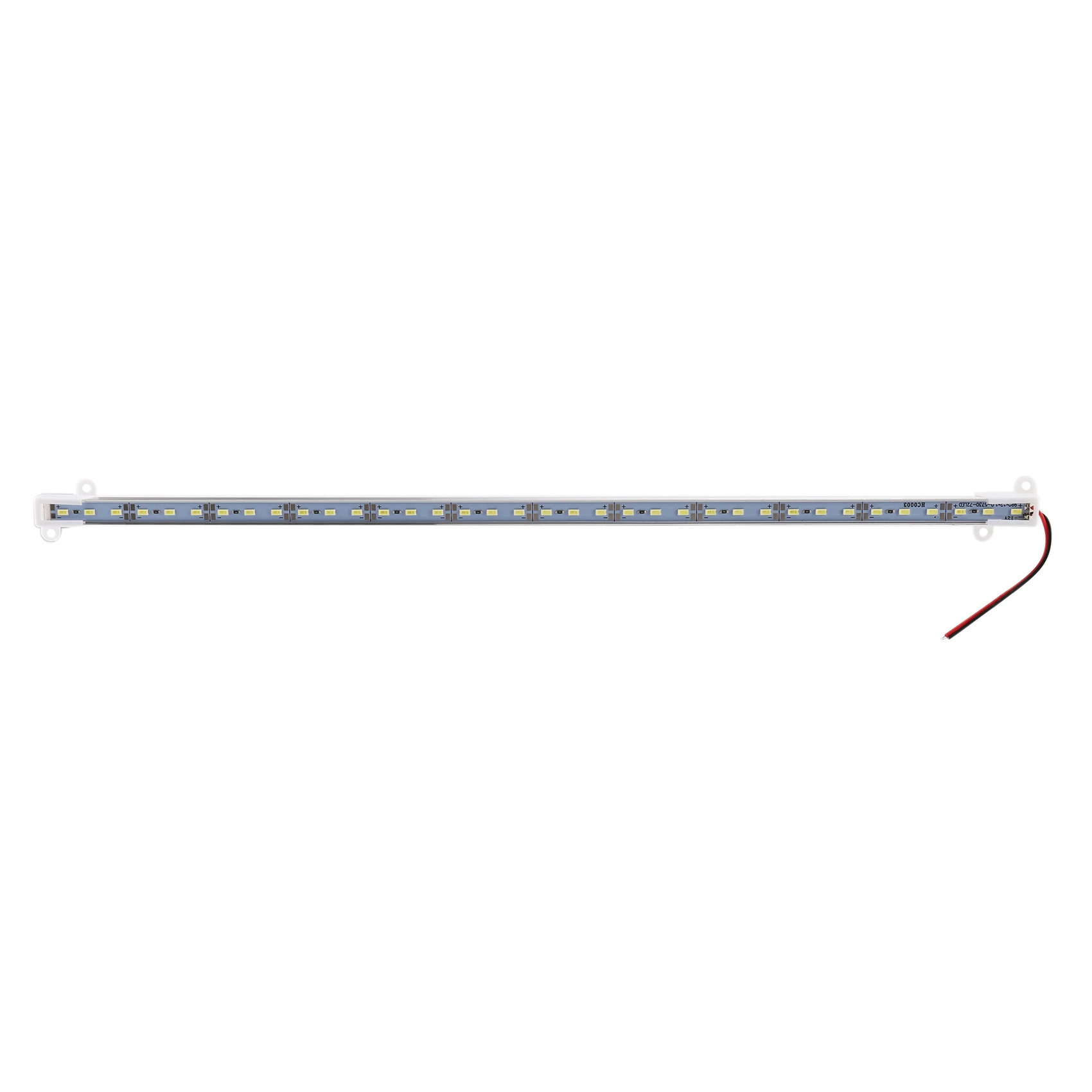A95G 6X 50CM 12V 36 LED 5630 SMD Lampu Strip Keras Cangkang Aluminium Dengan Tutup Ujung Putih