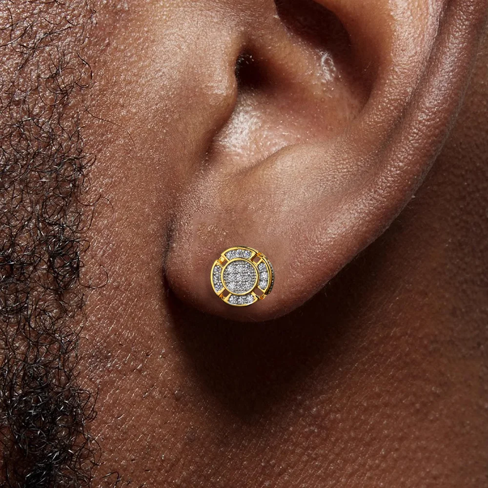 Designer Piercing Ear Hip Hop Unusual Earrings for Men Women Delicate Gold Color Punk Rock Earings Rapper's Jewelry OHE165