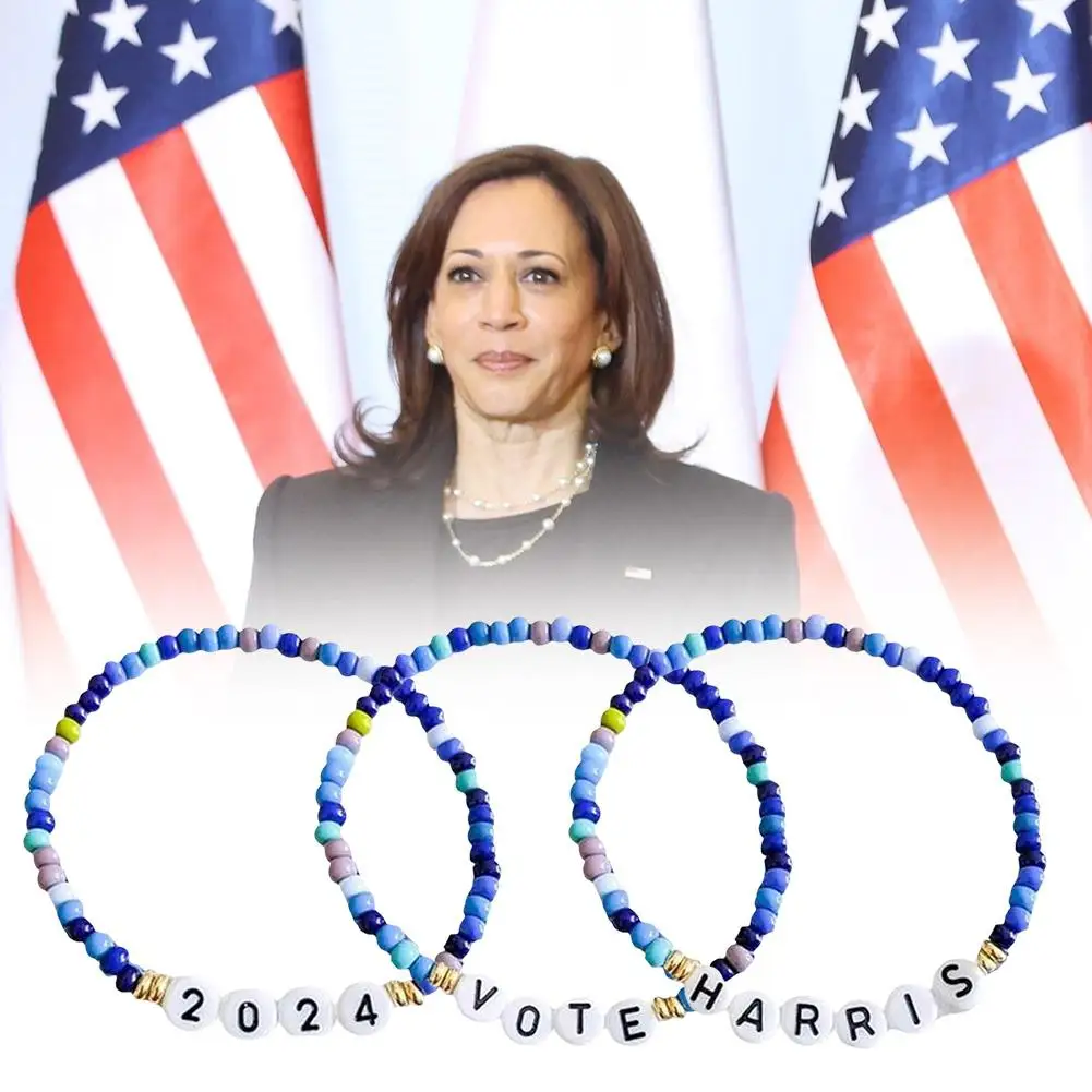 Kamala Harris 2024 Presidential Election Bracelets Letter Beaded Bracelet Jewelry For USA President Election Campaign Brace P7B0