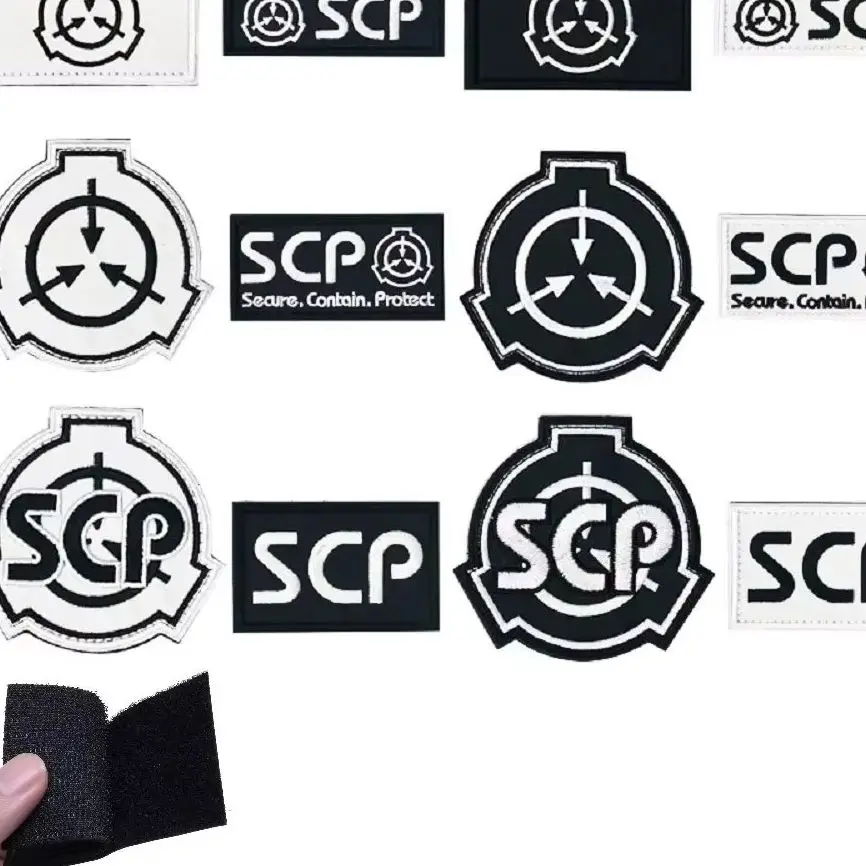 SCP Foundation Embleem Fabric Applique Embroidery Hook and Loop Patches Backpack Hat Stickers Supernatural Lovers Tactical Badge
