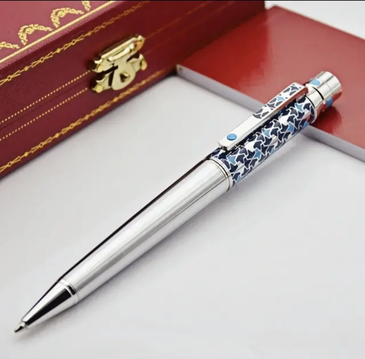 

Luxury Ca Ballpoint Pens Writing Stationery High Quality Silver Office Supplies Ink Smooth Rollerball Pen S Series