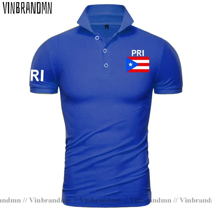 Puerto Rico Polo Shirts Men Short Sleeve Classic Brand Printed For Country 2023 Cotton Nation Team Flag New Fashion Rican PRI PR