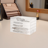 1pcs 5 Layer Clear Necklace Storage Box For Women Girls Jewelry Drawer Organizer Holder Plastic Transparent Display Case Large