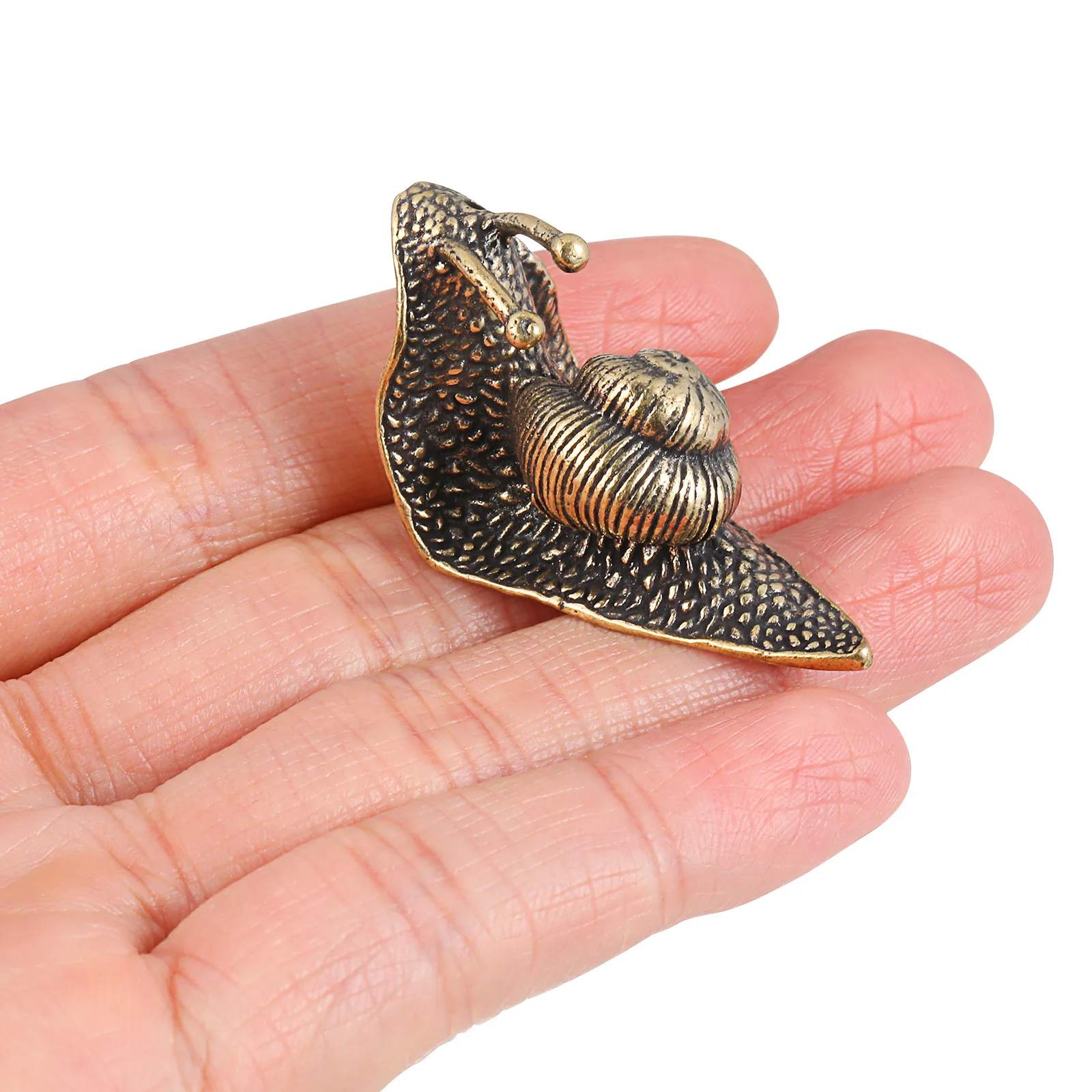 

2pcs Retro Brass Snail Pendant Small Hanging Decor For Keychain Bag Diy Craft Desktop Adornment Keyholder Snail Decor