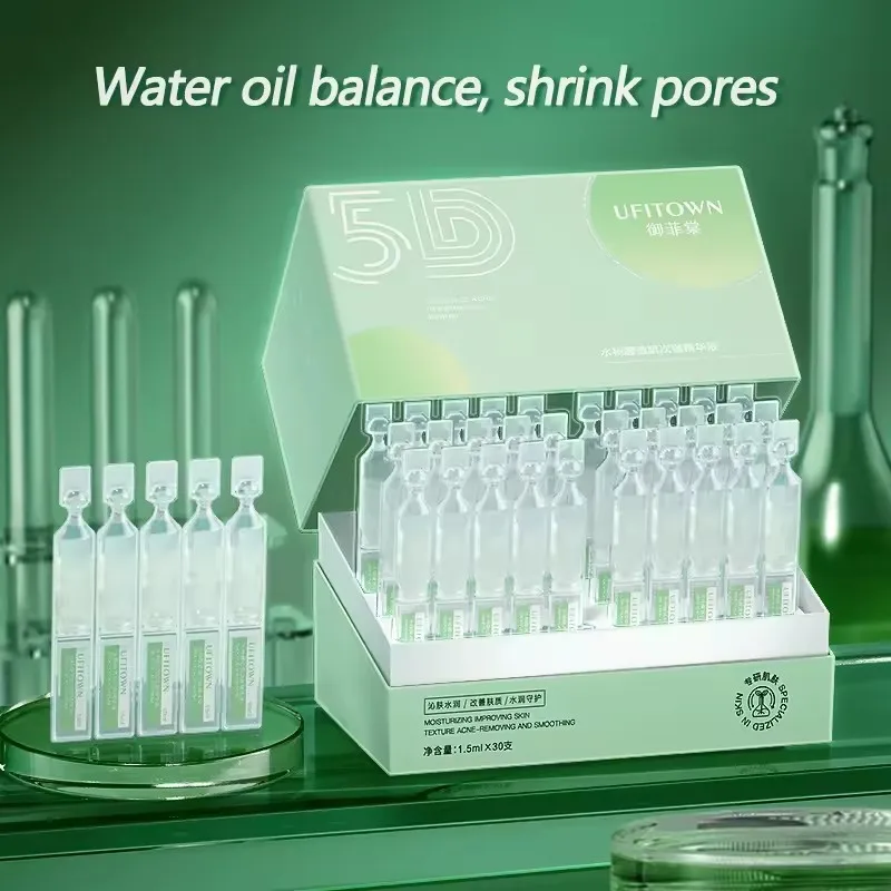 

3D Salicylic Acid Shrink Pores Serum 5D Hyaluronic Acid Anti Aging Whitening Remove Acne Mark Face Skin Care Essence 30PCS
