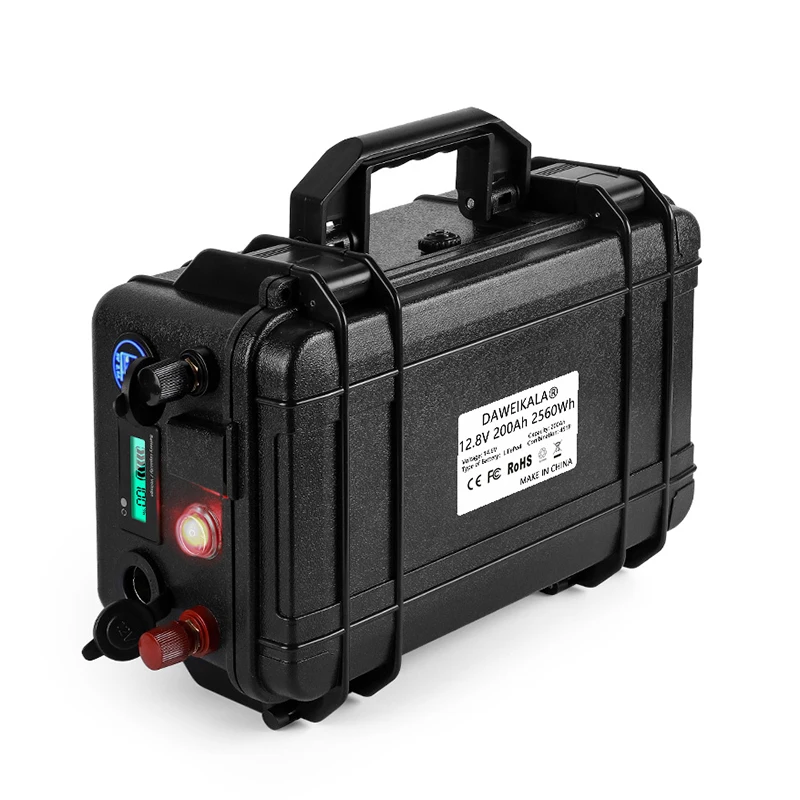 LiFePO4 12V 30AH-200Ah Lithium Battery for Outdoor Power USB Output Station for Sine Wave Motors Boats Solar Panel Outdoor RV