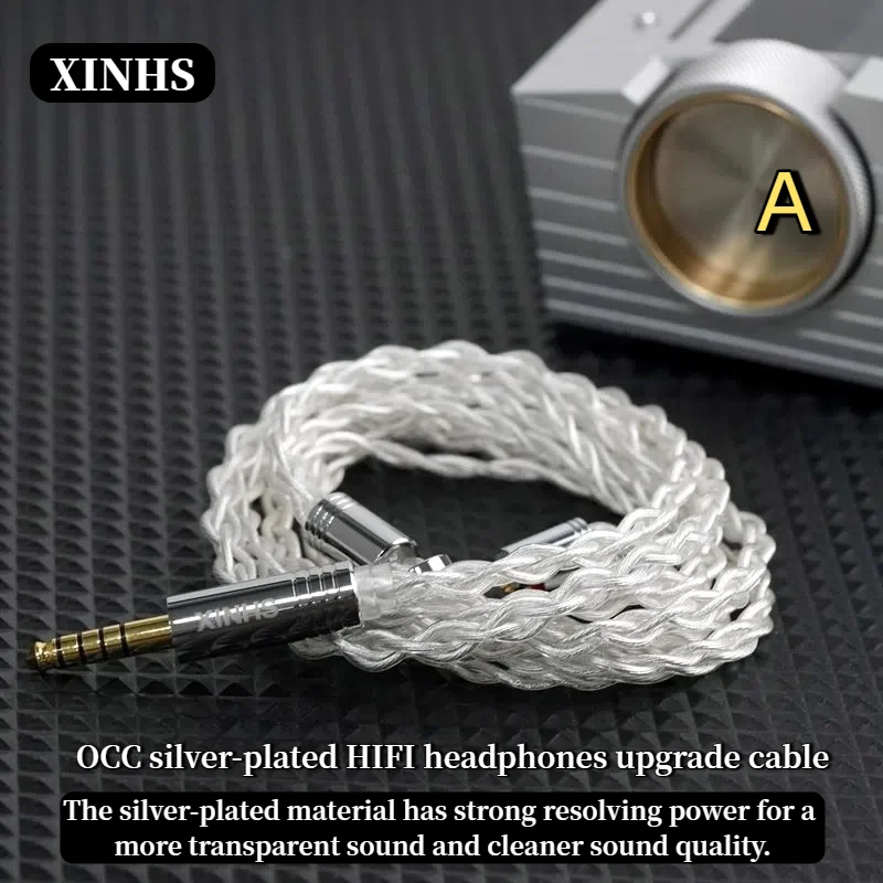 XINHS XH64 OCC 실버 도금 팔라듐 HIFI 헤드폰 업그레이드 케이블 KZ TRN TFZ LIVE 1PRO Starsea 0.78 2PIN/MMCX에 적합