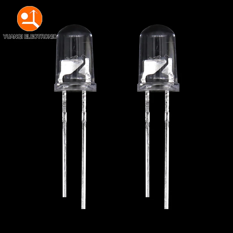 50pcs F5 5mm Flash Red Blue Bi-Color Light-Emitting-Diode Automatic Flashing LED Flash Control Blinking 5 mm LED Diode DIY