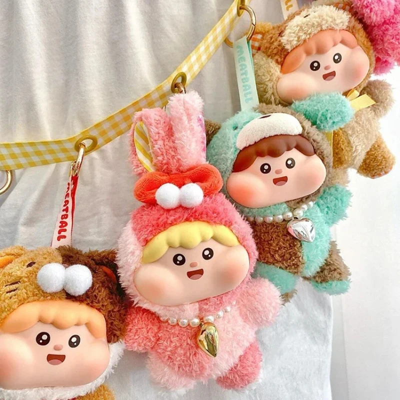 Fluffy Meatball Marshmallow Baby Plush Blind Box Toys Cute Dolls Action Figure Series Mystery Box Ornaments Kids Surprise Gifts