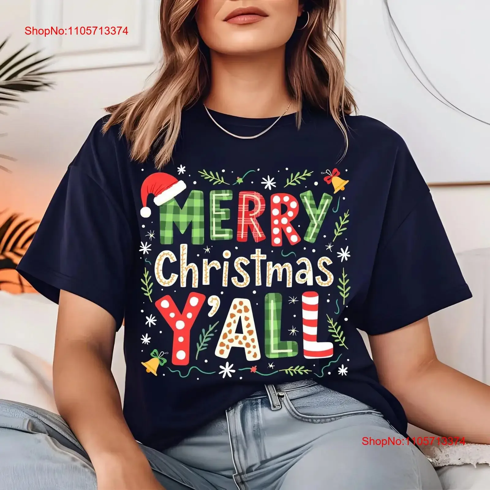 Merry Christmas Yall T Shirt Funny for her New Year Cute Xmas Family vintage Washed Soft Stylish Unisex graphic homme