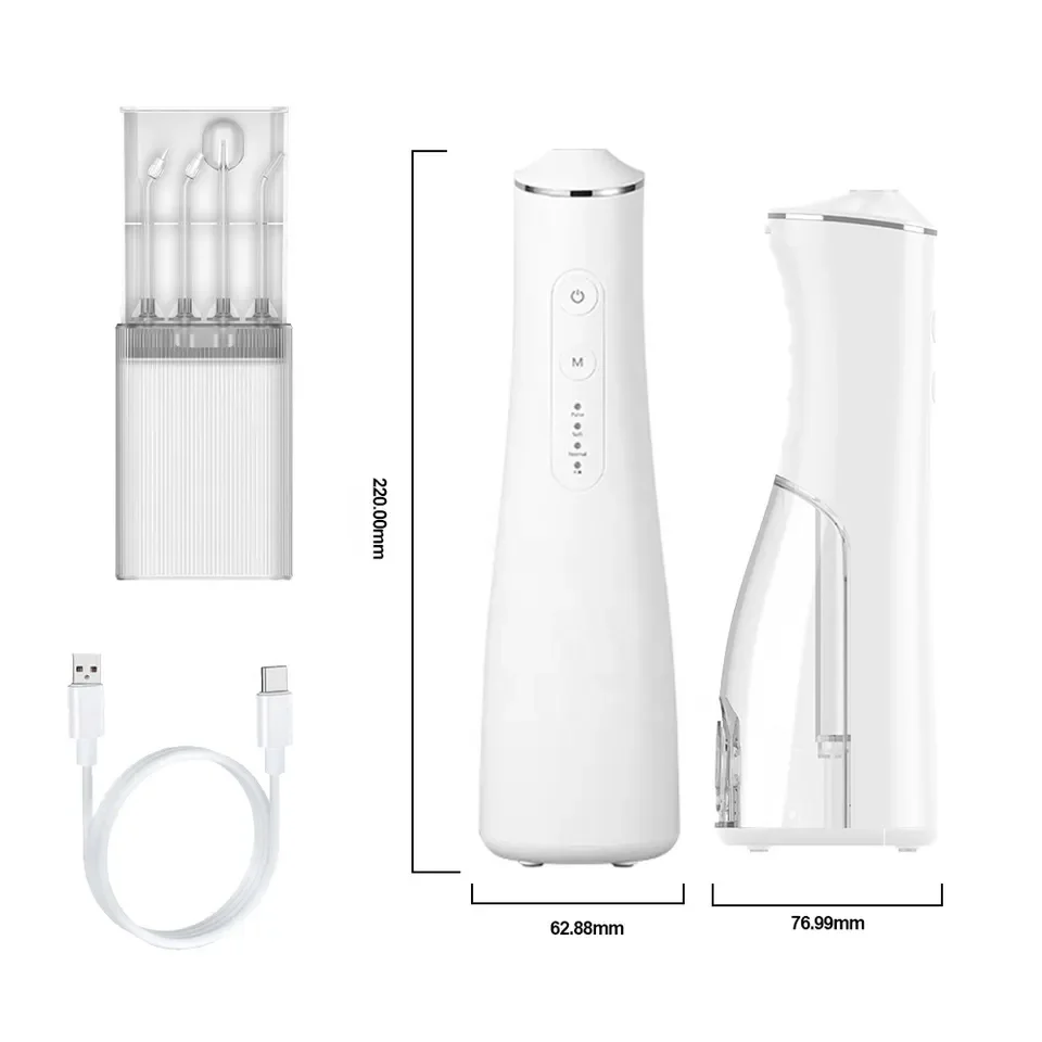 Portable Cordless Electric 200ml Tank USB Water Flosser IPX6 Waterproof 4 Pressure Levels For Outdoor
