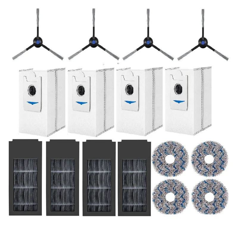 A21F-For Ecovacs Deebot X2S Machine Vacuum Cleaner Side Brush Rag Filter Clip Carbon Dust Bag