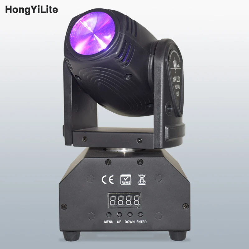 

HongYiLite Mini LED 10W Moving Head Light Spot RGBW Beam DMX512 Stage Light For Entertainment Professional Disco DJ Bar Party