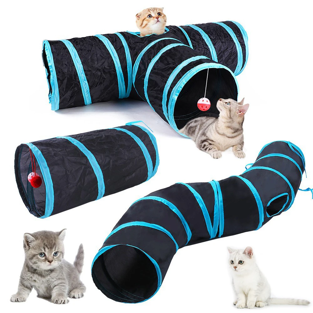 Cat Tunnel Foldable Cats Tunnel Cat Toy Breathable Drill Barrel for Indoor loud paper Pet Supplies Cat S Y Pass Play Tunnel