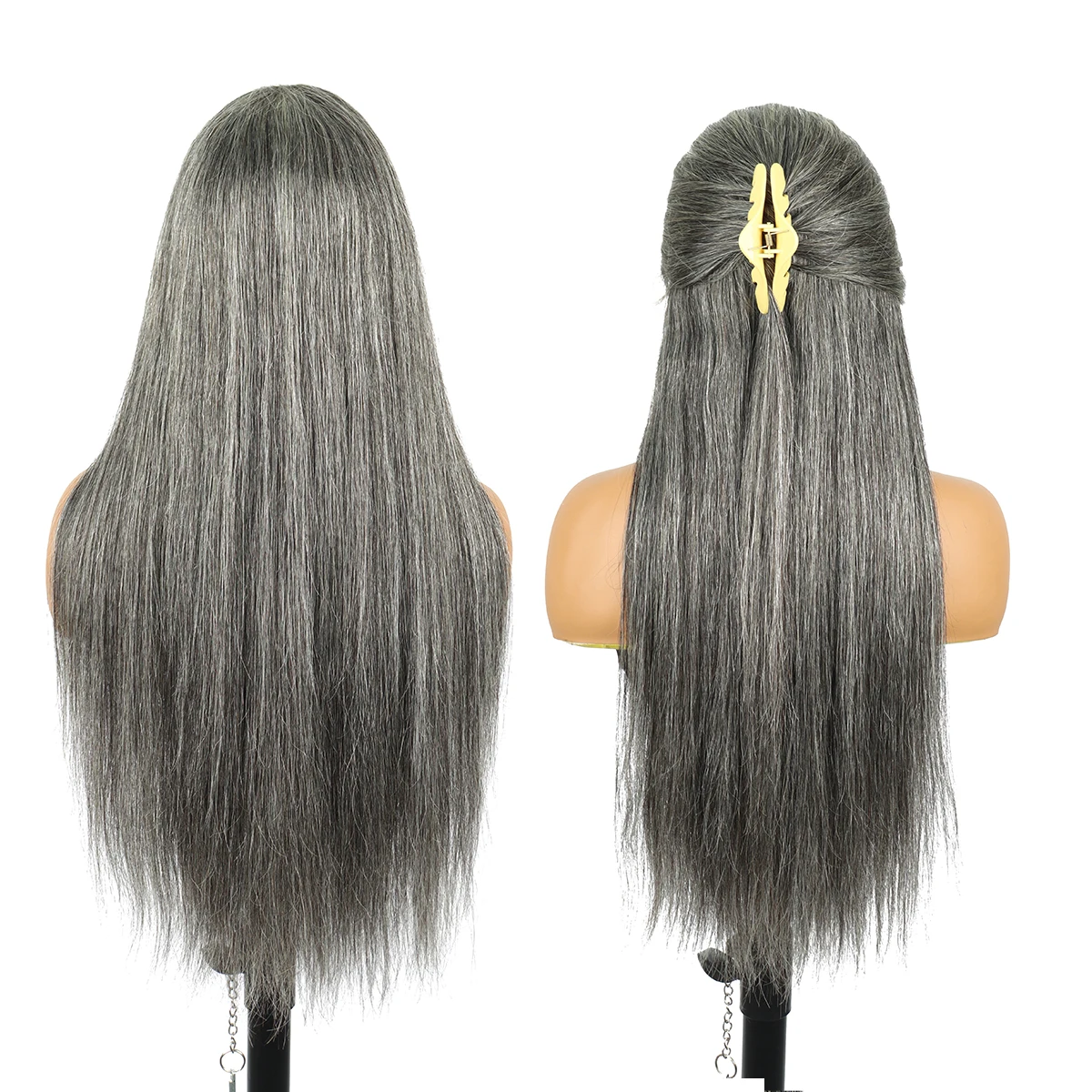 200% ريمي الملح والفلفل 13x6 HD الدانتيل الباروكة الأمامية 30 32 بوصة الملونة العظام مستقيم الدانتيل الجبهة الباروكات 100 باروكة من شعر طبيعي للنساء #3