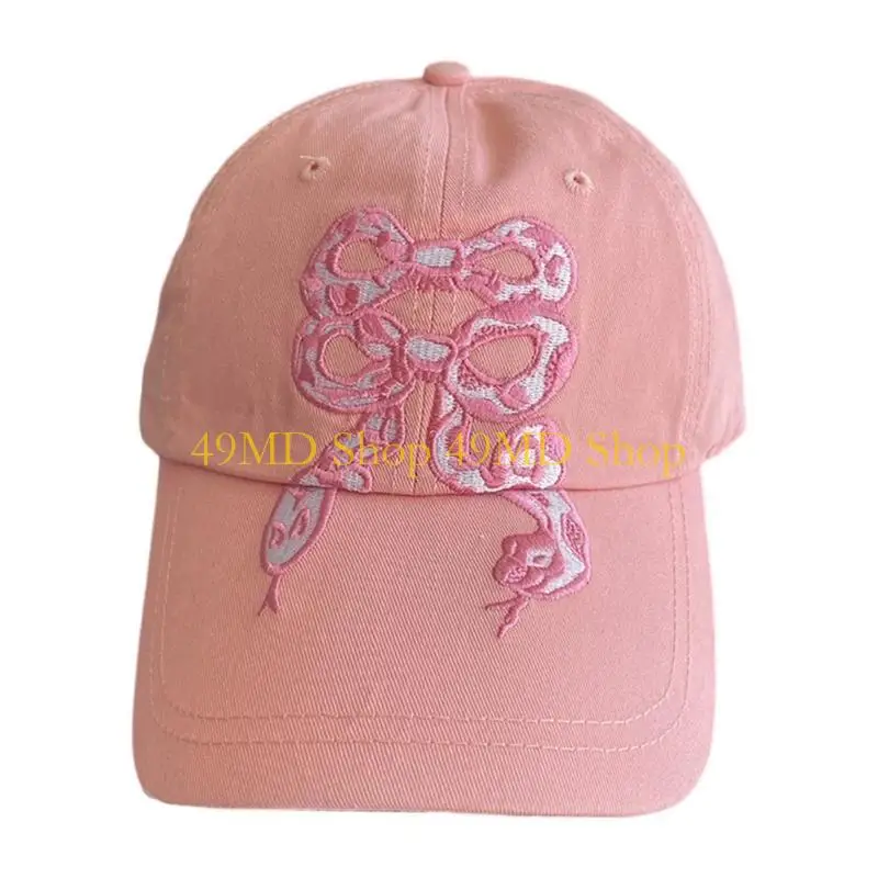 49MD Fashionable Bowknot Sunhat Caps Stylish Sun Hat for Outdoor Activity and Travel