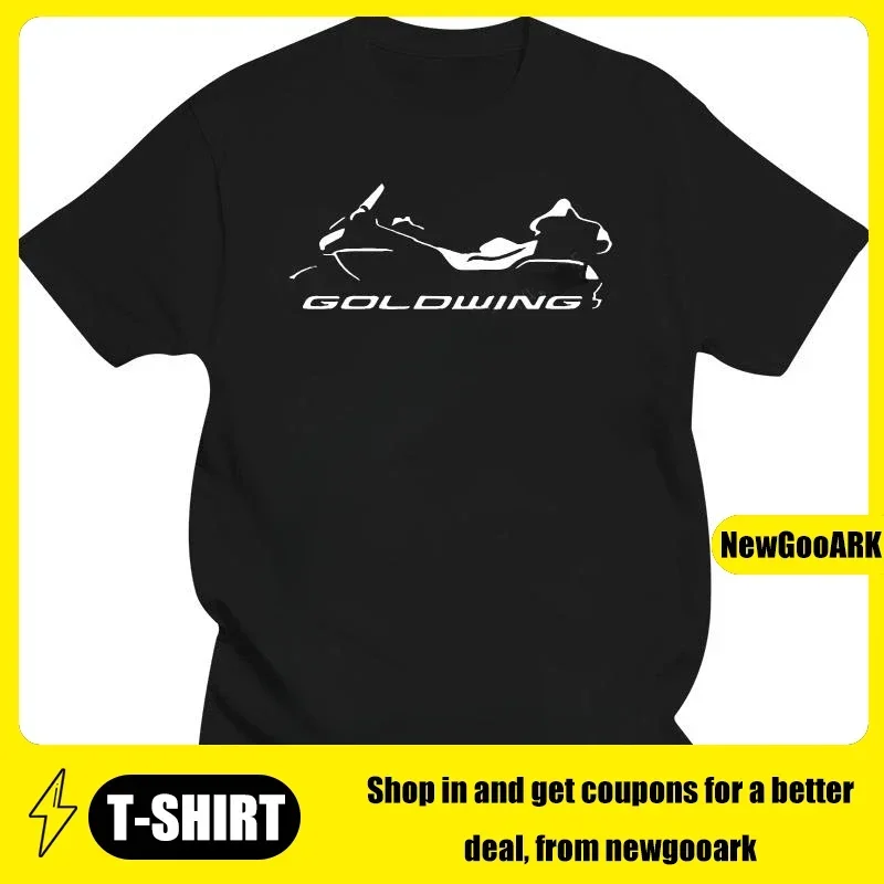 

Classic Tops male o-neck short sleeve casual tops Cotton teeshirt Fashion Goldwing Motorcycle streetwear Cruiser Logo T Shirt