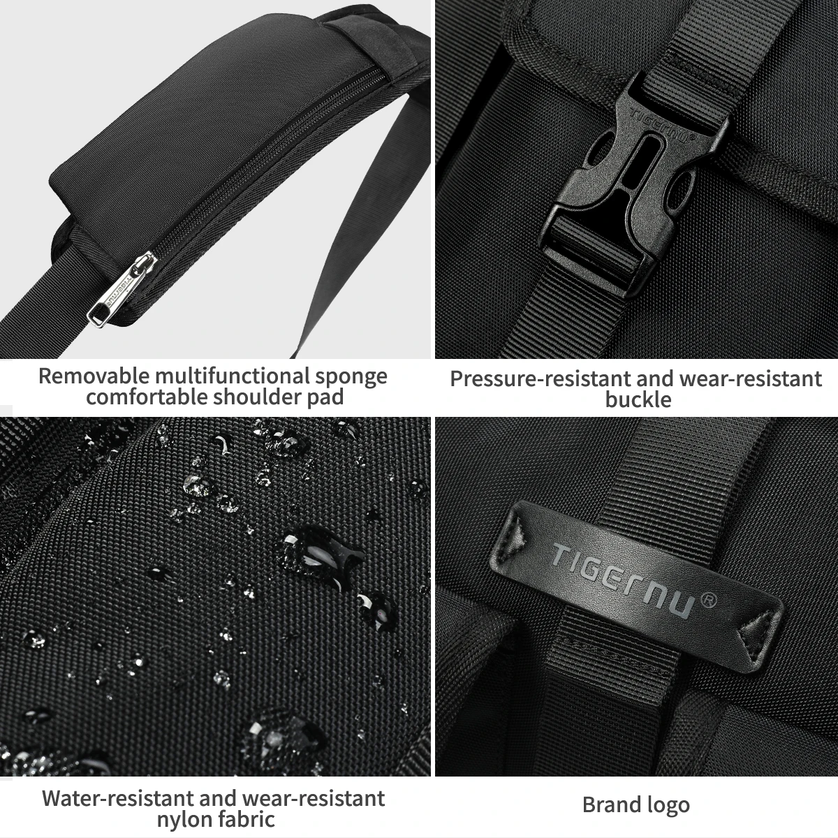 Tigernu 2025 حقيبة ساعي الموضة Steeet حقيبة كتف لأجهزة الكمبيوتر المحمول 13.3 بوصة التنقل اليومي حقيبة كروسبودي ركوب الدراجات في الهواء الطلق