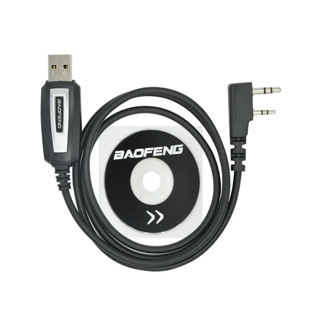 Untuk Baofeng UV5R/888s UV-3R + kabel pemrograman k-head kabel Data portabel Walkie-talkie CD kabel frekuensi USB tulis N5E6