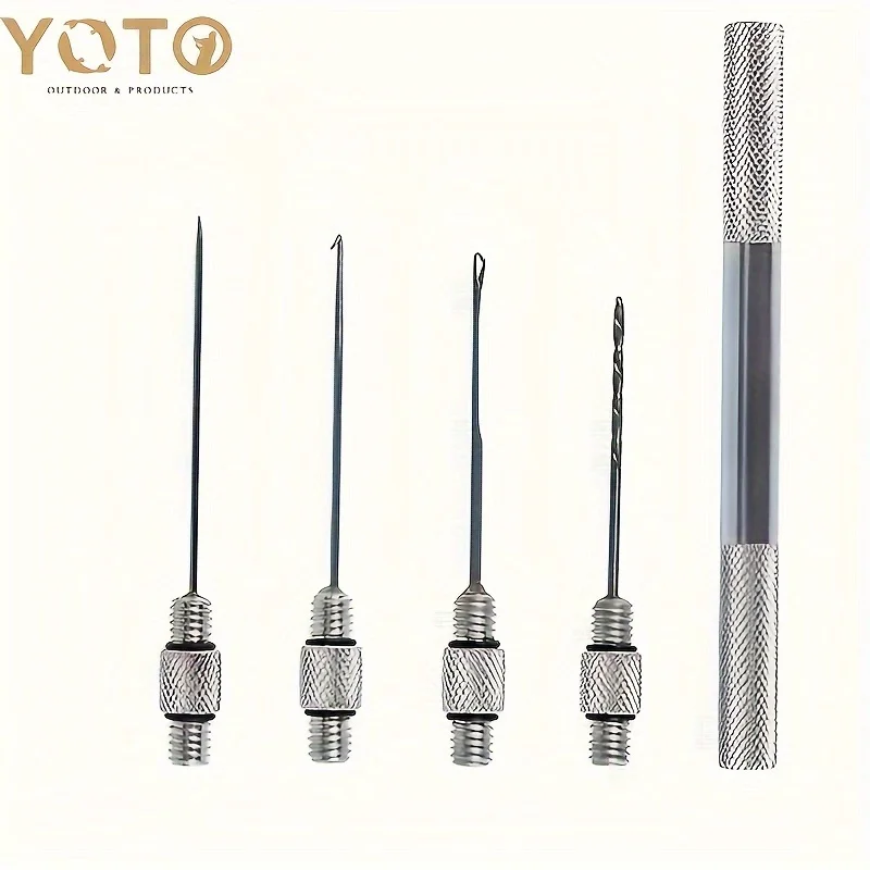 YOTO Karpfenangeln Rigging Bait Needle Kit – 5-in-1-Multifunktionswerkzeugset mit rutschfestem Aluminiumlegierungsgriff für einfaches Köder