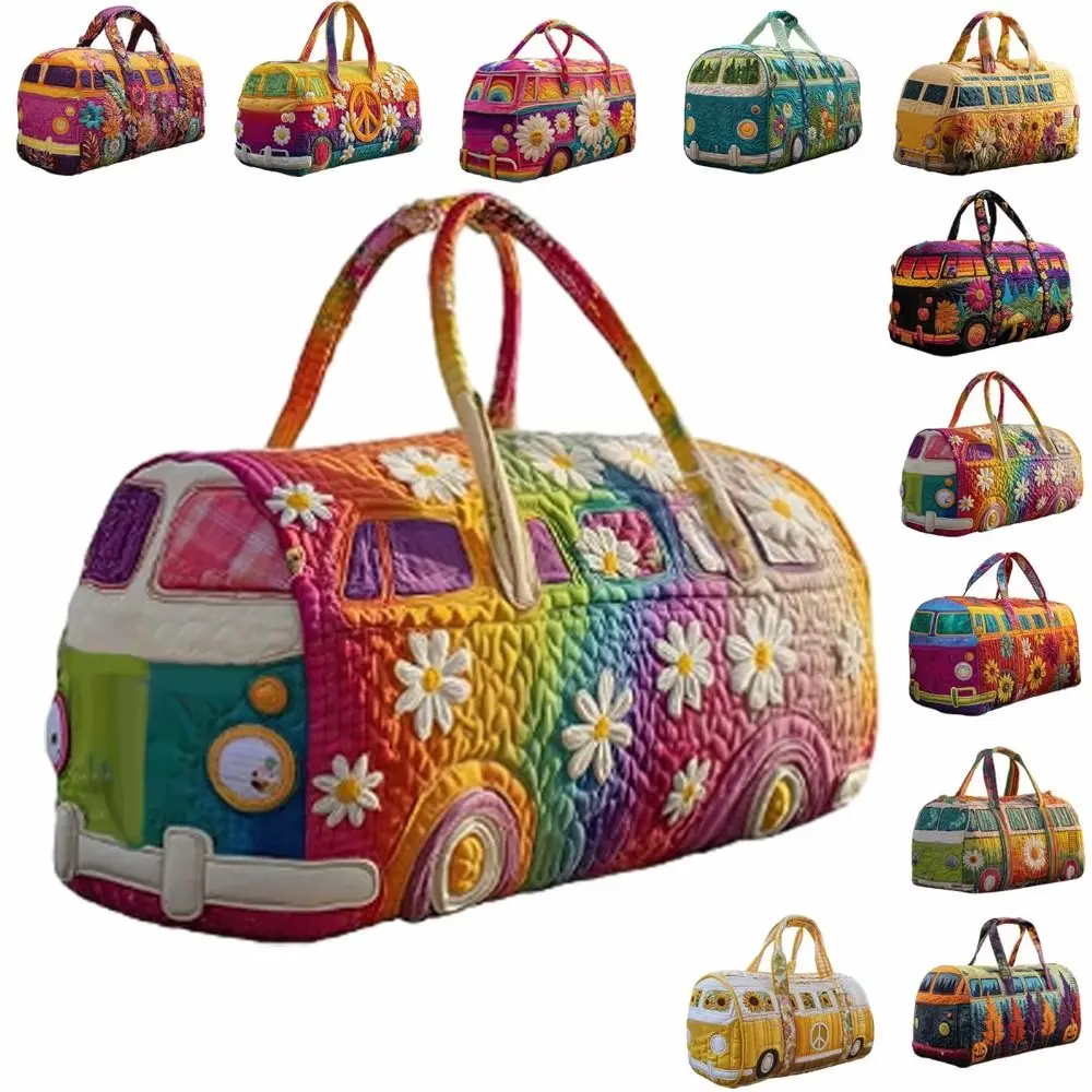 Adjustable Strap Quilted Duffle Bag Large Capacity 3D Quilting Craft Short-distance Handbag Tote Bags Travel Duffel Bag view 4