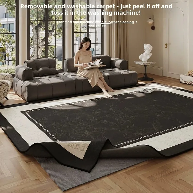 Removable and washable carpet light luxury premium living room bedroom waterproof and anti-fouling new modern simple floor mat