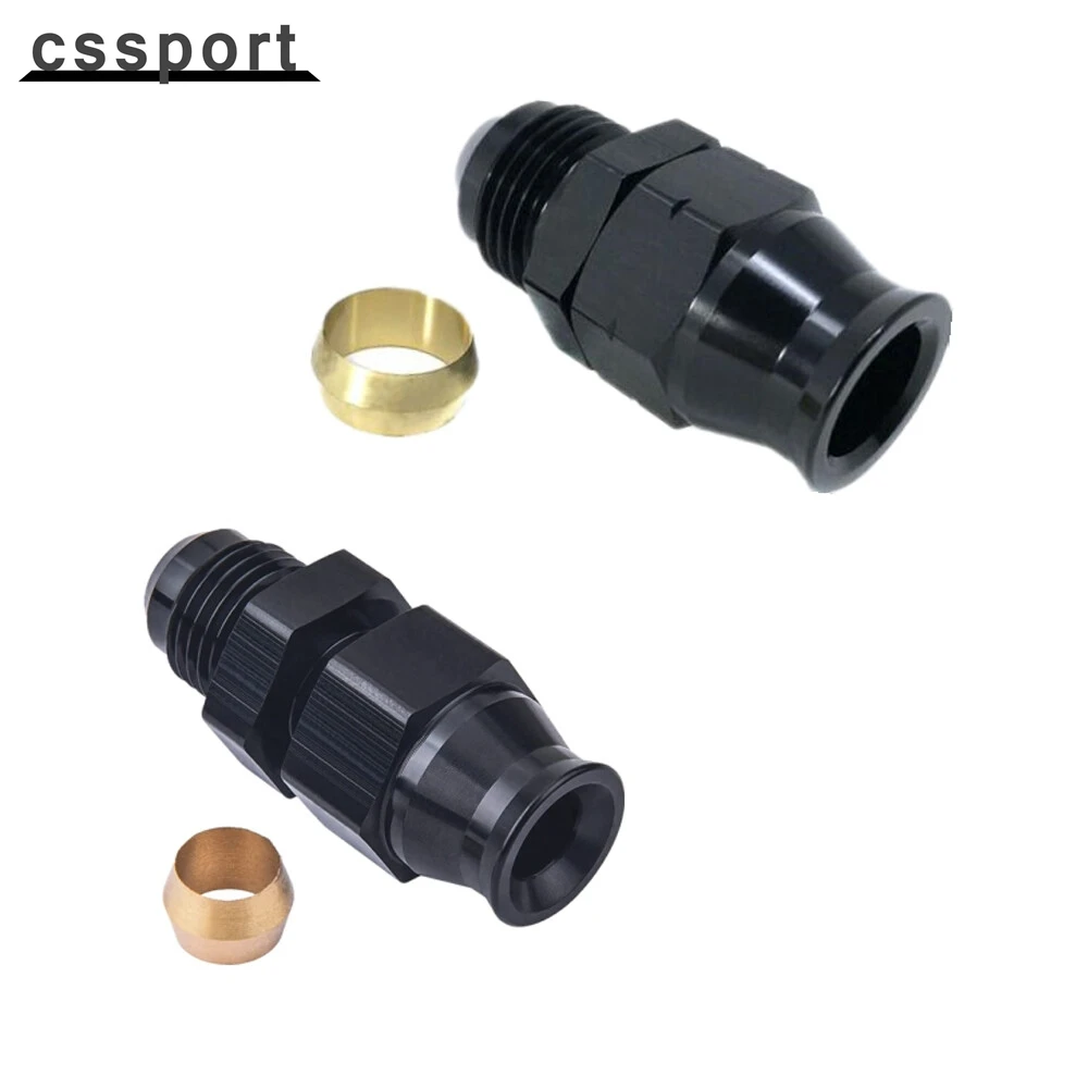 

2pcs 6AN Male to 3/8"& 5/16" Hardline Tube Fuel Line Fitting Compression Adapter