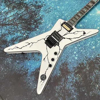 Gitara elektryczna 6-strunowa, z kolorowymi inkrustacjami, podstrunnica z palisandru, idealna dla zaawansowanych gitarzystów, występy sceniczne, gitara.