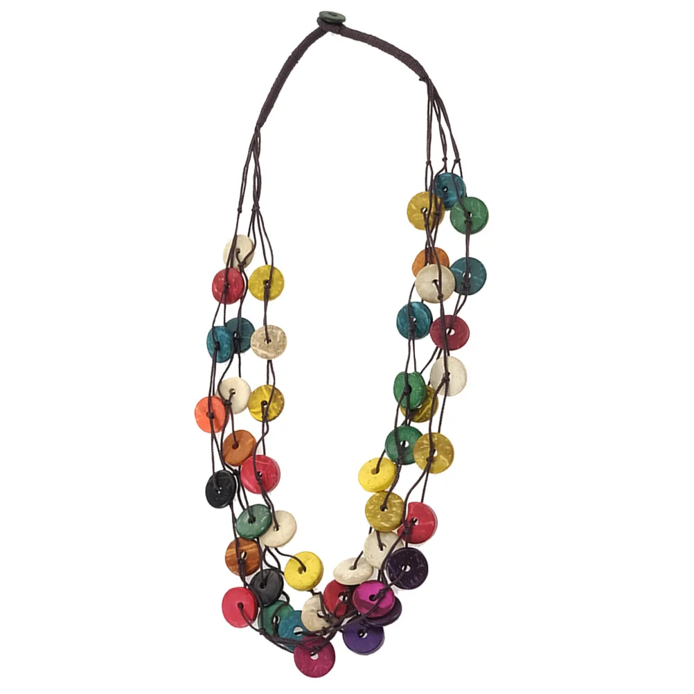 

Beaded Retro Necklace Women Vintage Geometry Bohemia Coconut Shell Jewelry Gift Daily Wear Party Prom Beach Outgoing Shopping