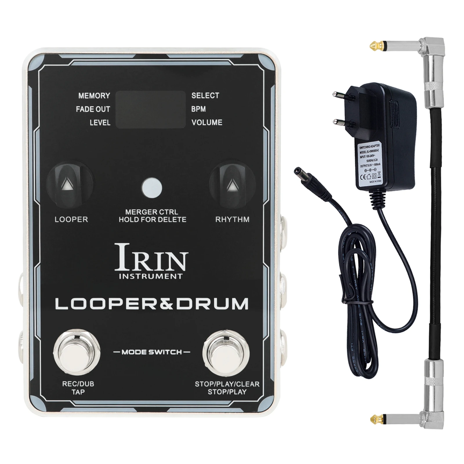 IRIN XS-04 Electric Guitar Effects Pedal Phrase Looper＆Drum Machine 40 Looper 100 Drum Rhythms 10 Metronomes Bass Guitar Parts