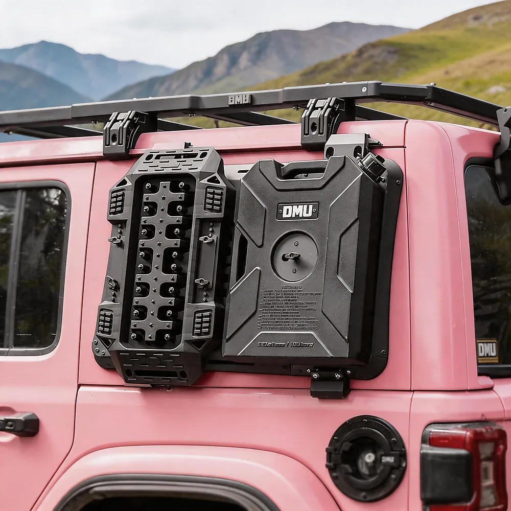 Window Fuel Can / Jerry Can for Jeep Wrangler JLU 2018-2026, No-Drill External Storage for 4-Door Hardtop, J9059-2