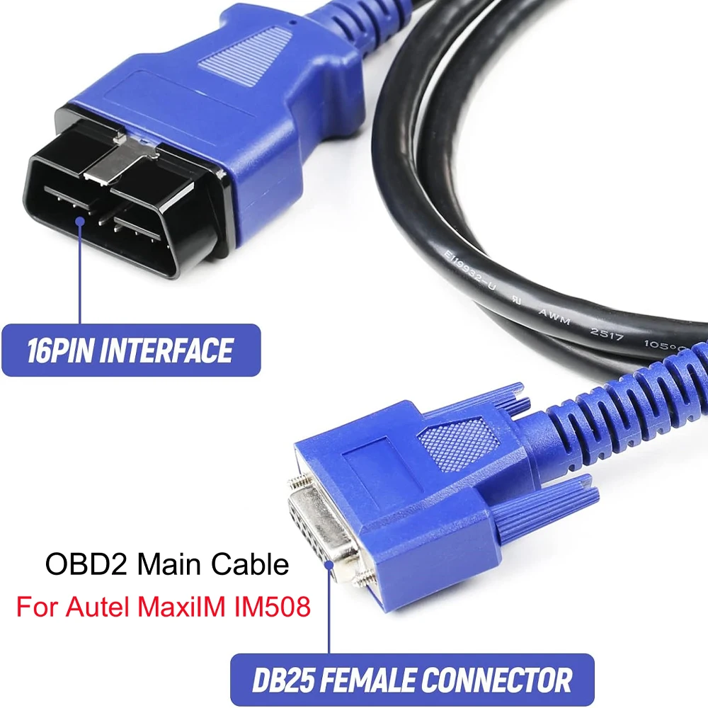 Original Autel IM508 OBD Cable For Autel IM508 MaxiIM Diagnostic Scanner Accessory 16 Pin Main Test Cable DB15 Female Connector