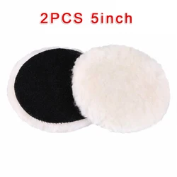 2pcs 5/6/7 Inch Car Polishing Pad Wool Buffing Polishing Disc Waxing Disc Polisher Adapter Automotive Care Clean Buffing Pads