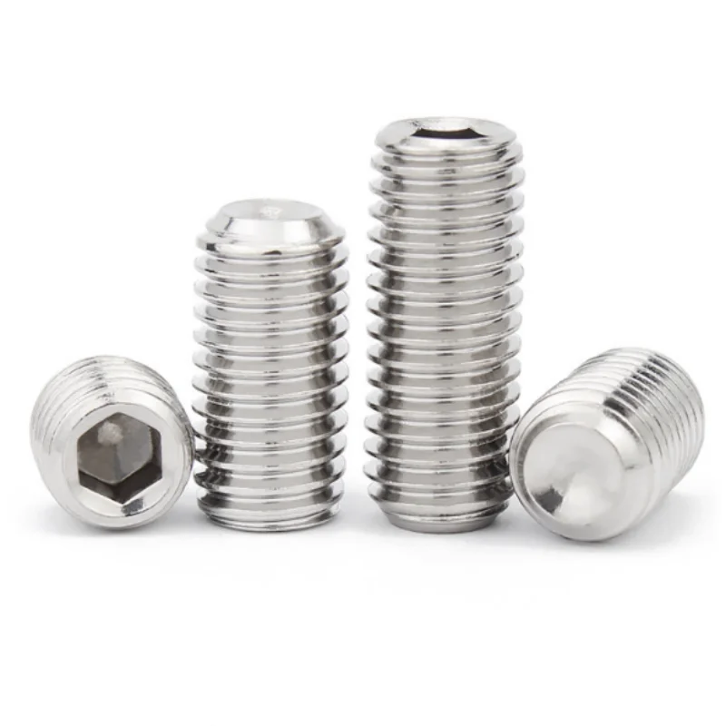 50Pcs/lot M1.6 M2 M2.5 M3 M4 M5 M6 M8 12.9 Steel 304 Stainless Steel Grade Hex Hexagon Socket Cup Point Set Screw Grub Bolt