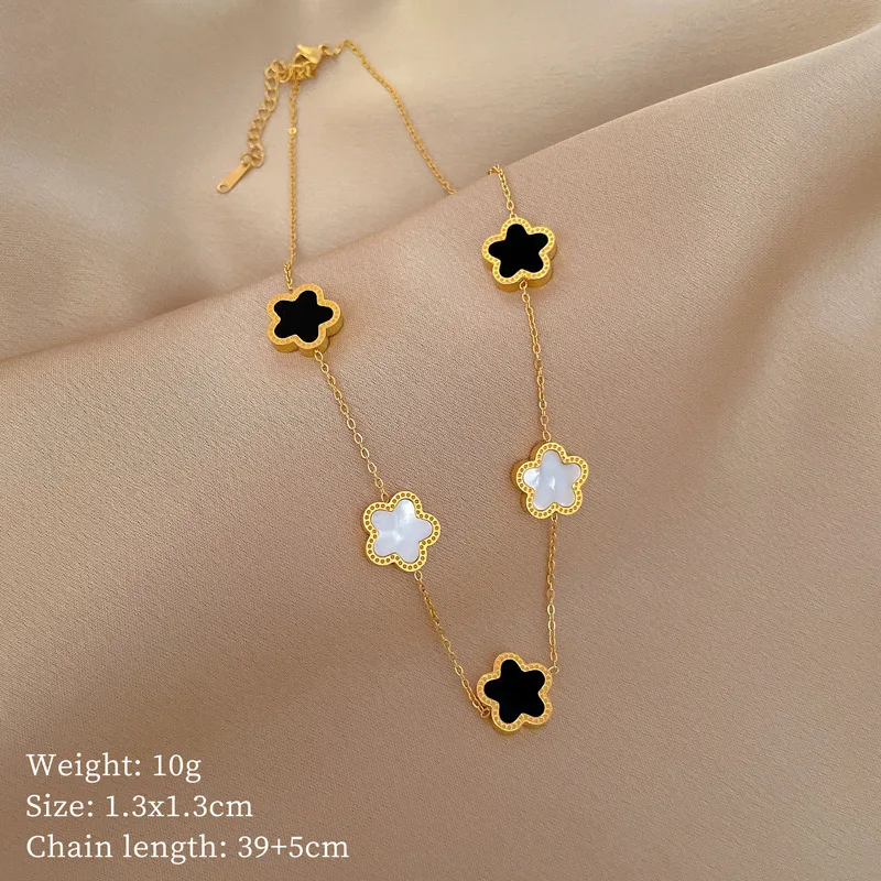 1 Pc Exquisite Star Flower Poinsettia  Luxury Stainless Steel Gold Color Necklace Women Party Prom Daily Gift Jewelry