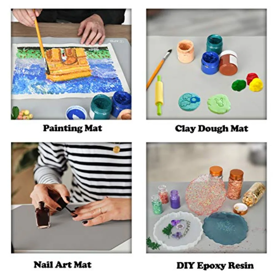Extra Large Silicone Sheet for Crafts, Thick Silicone Jewelry Casting Mats, Nonstick Nonslip Silicon Mat for Epoxy Resin, Art P view 6